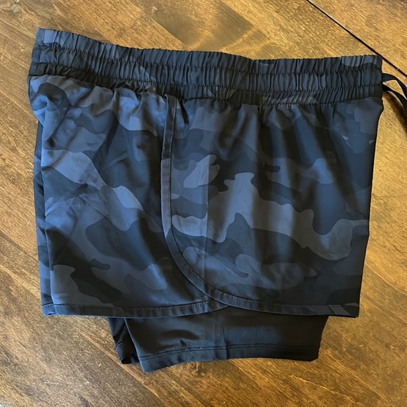 RBX Athletic Shorts. Black & Grey Camo Print - Picture 4 of 7